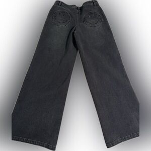 SAMII RYAN | “smiley” Smiley Pocket Wide Leg Jeans | Size S | Y2K Streetwear